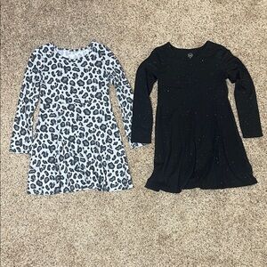 Girls Size 10/12 Leopard and Black Sparkly Dress Set